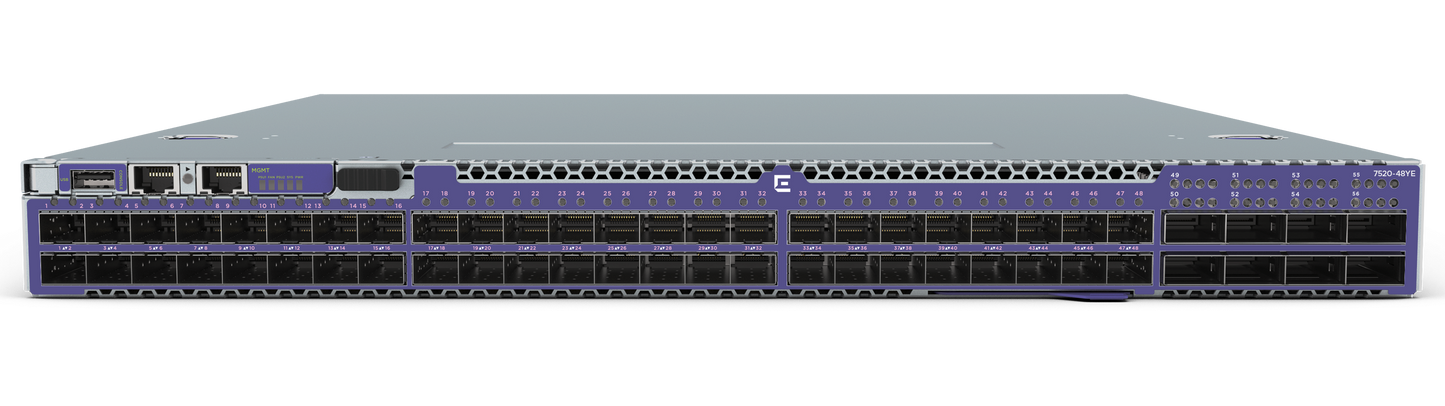 7520 Universal Switch, 48-port 1Gb/10Gb & 10Gb/25Gb stackable switches for core and aggregation applications